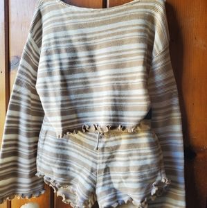 Matching Striped Pajama Short Set